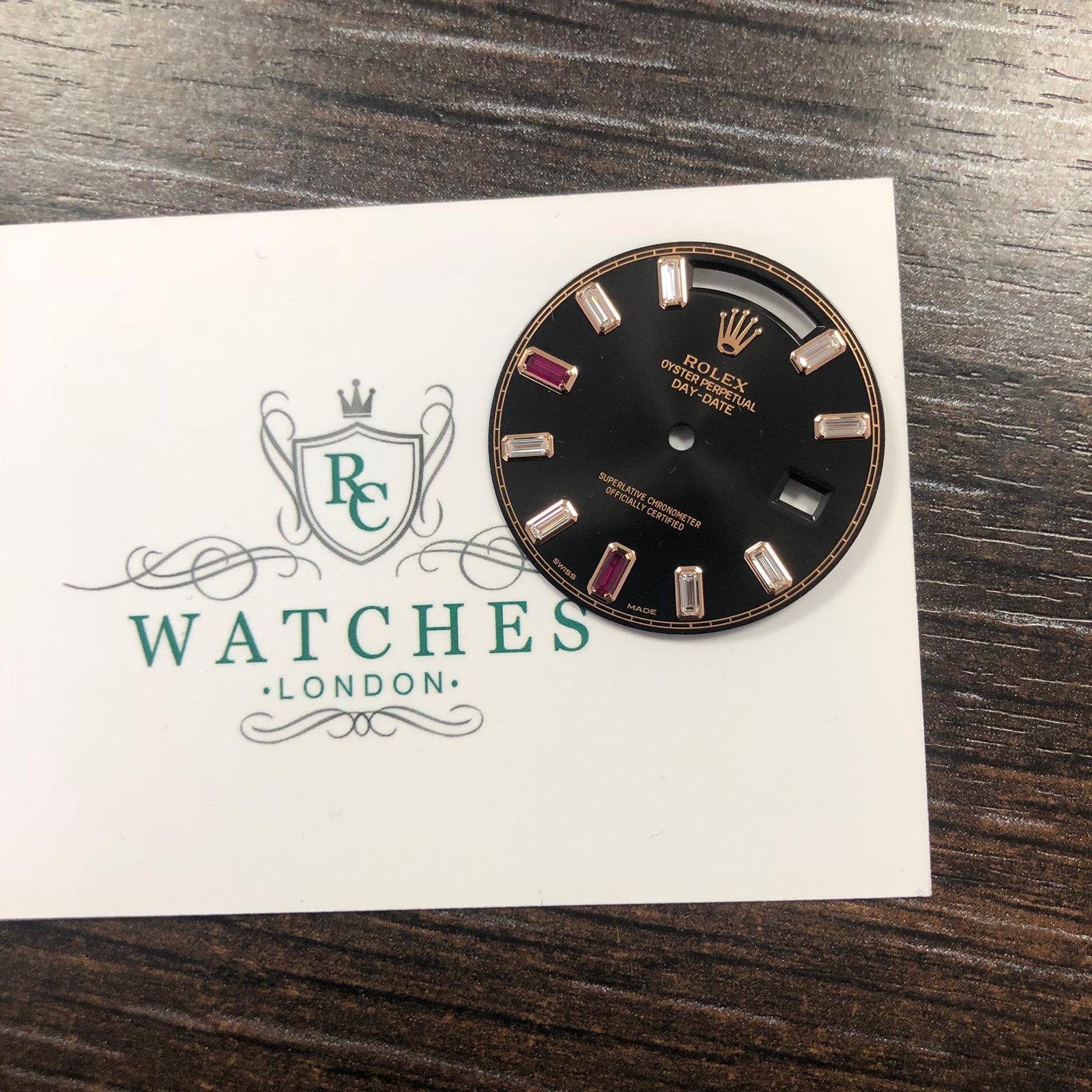 PARTS   Rolex Daydate II Ruby/Baguette Factory Dial